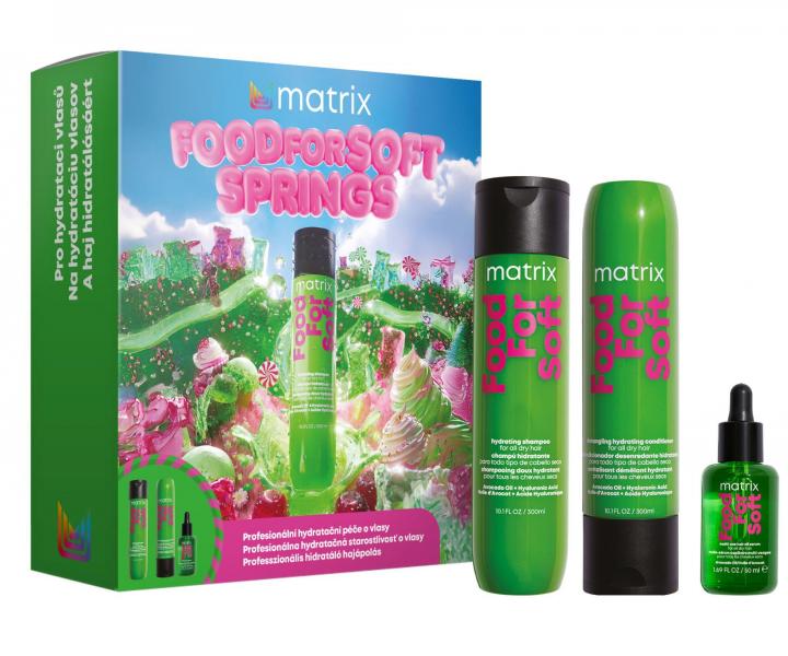 Dar�ekov� sada na hydrat�ciu a hebkos� such�ch vlasov Matrix Food For Soft Springs