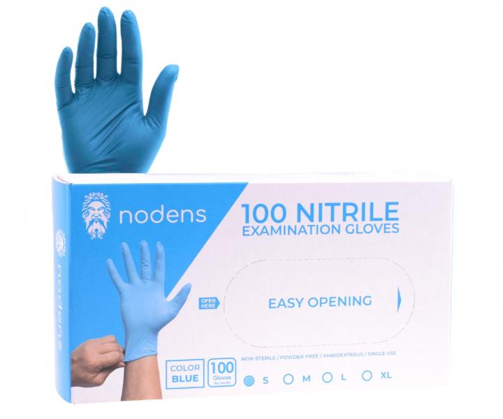Nitrilov rukavice Nodens Nitrile Examination Gloves - 100 ks, modr, vekos S