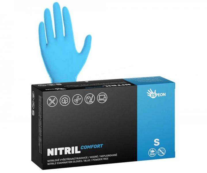 Nitrilov rukavice Espeon Nitril Comfort - 100 ks, modr, vekos S