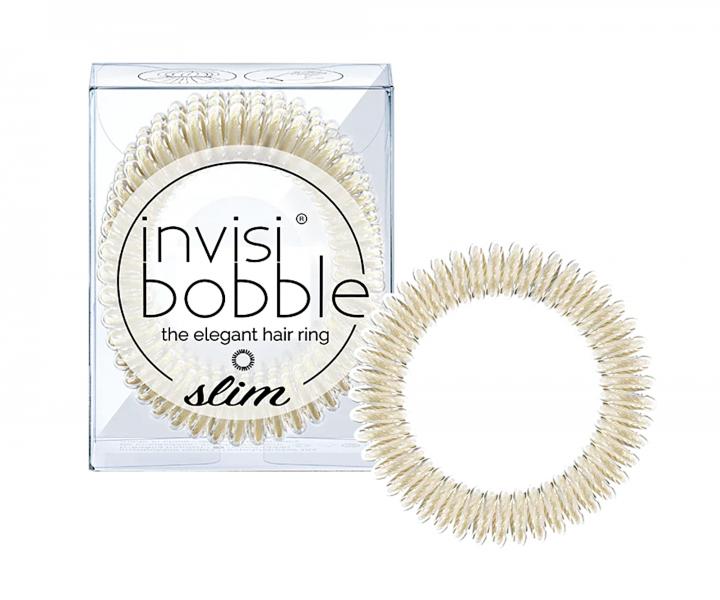 Tenk pirlov gumika do vlasov Invisibobble Slim Stay Gold - zlat, 3 ks