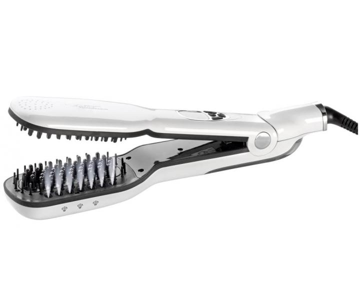 �ehli�ka/kefa na vlasy s parou Gamma Piu Brush Vapor - biel� - po�koden� krabice, pou�it�