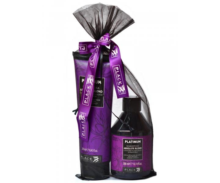 Darekov sada ampnu a masky pre melrovan vlasy Black Platinum Absolute Blonde