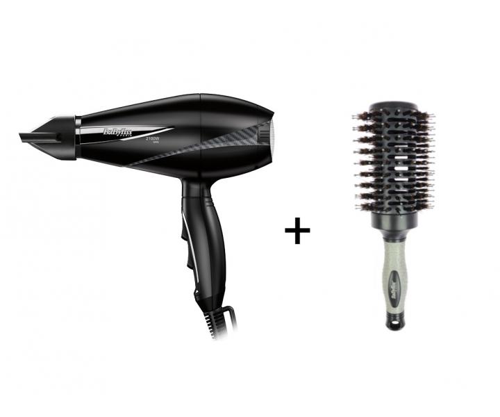 F�n BaByliss 6610DE - 2100 W, �ierny + kefa na vlasy BaByliss 45 mm ZADARMO