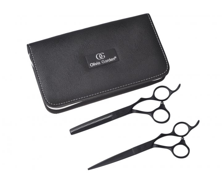Sada kadernckych nonc 6,5 "a efilanch nonc 6,35" SilkCut Pro Matt Black Olivia Garden