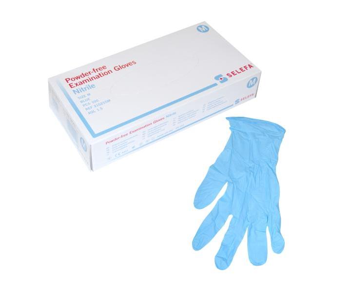 Nitrilov bezpudrov rukavice Batist M - modr, 100 ks