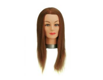 Cvičná hlava Sibel Josephine s prírodnými a umelými vlasmi - svetlo hnedé 40 cm
