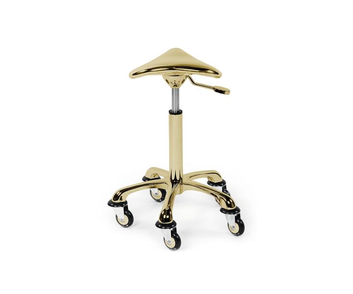 Taburet na kolieskach Sibel Eccentric - zlat