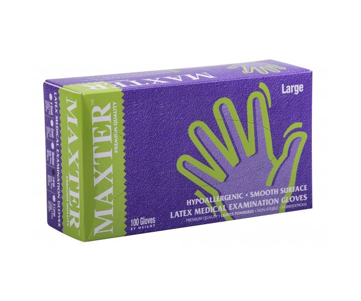 Latexov rukavice pre kadernkov Maxter 100 ks - L - expircia 09/2025