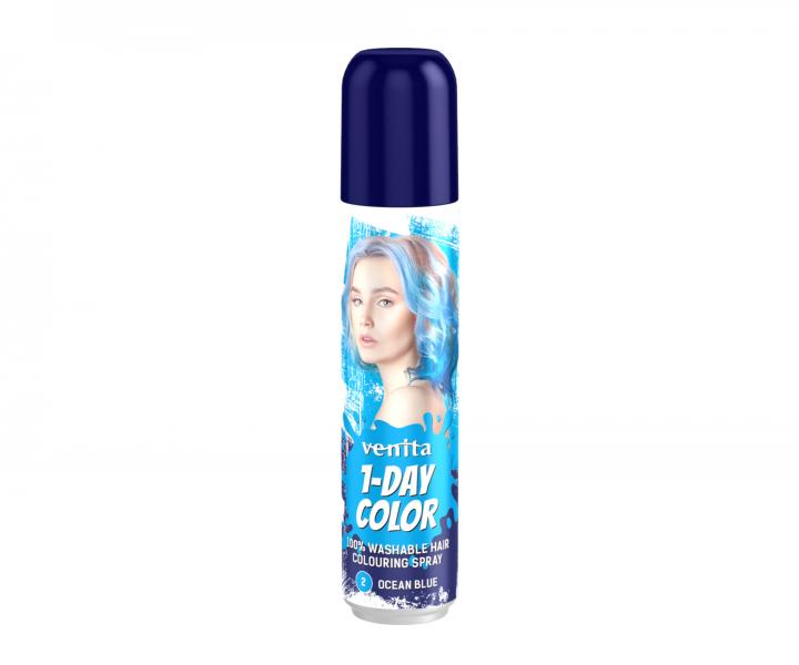 Farebn sprej na vlasy Venita 1-Day Color Ocean Blue - 50 ml, ocenovo modr