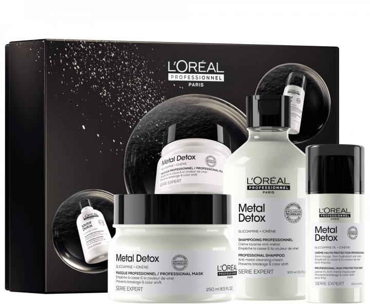 Dar�ekov� sada pre farben� a po�koden� vlasy Lor�al Professionnel Serie Expert Metal Detox Trio