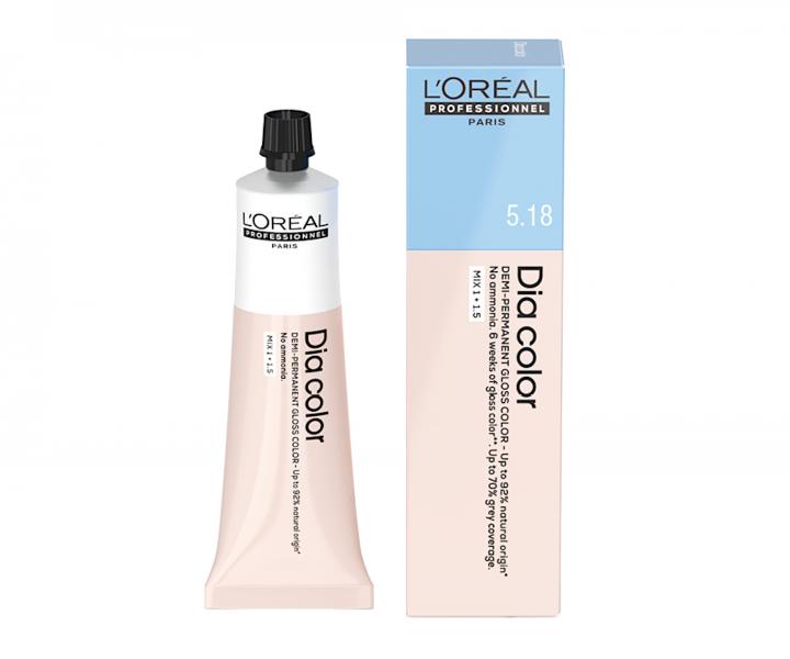 Preliv na vlasy Loral Professionnel Dia color 60 ml - 5.18 svetl hned popolav mokka