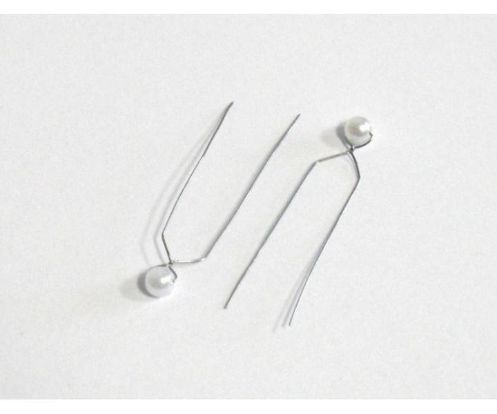 Ozdobn� perli�ka do vlasov na dr�tiku - biela