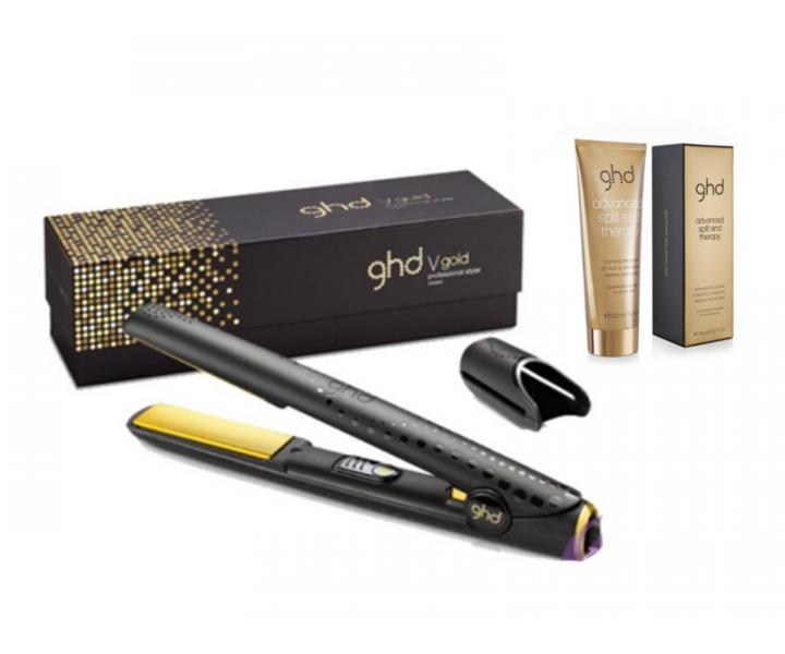 Dar�ekov� sada �ehli�ka GHD Gold Classic styler a kr�m na kon�eky vlasov Advanced Split End Therapy
