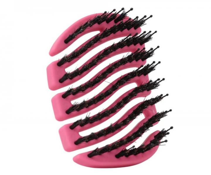Kefa na vlasy s divia��mi a nylonov�mi �tetinami Sister Young Mila Pocket Hair Brush - tmavo ru�ov�