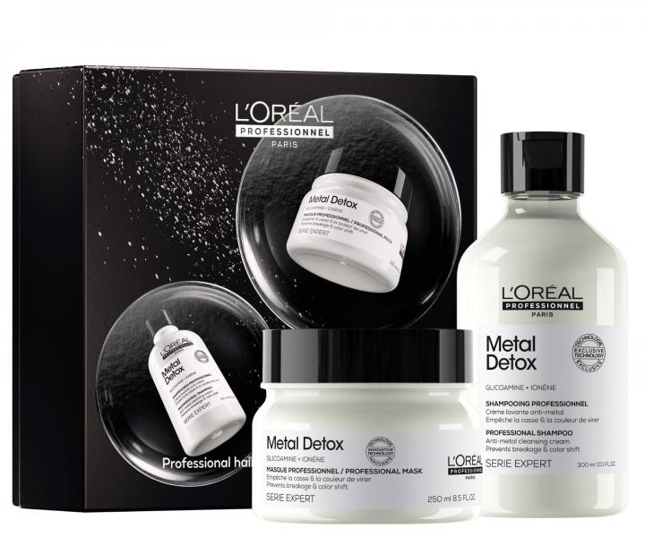 Dar�ekov� sada pre farben� a po�koden� vlasy Lor�al Professionnel Serie Expert Metal Detox Duo