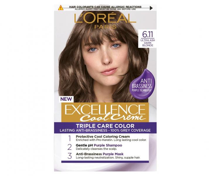 Permanentn farba Loral Excellence Cool Creme 6.11 ultra popolav tmav blond