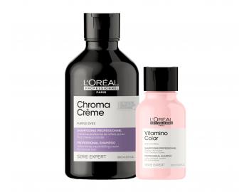 Šampón pre neutralizáciu žltých tónov Loréal Chroma Créme - 300 ml + šampón 100 ml zadarmo