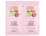 ampn a maska na kuerav a vlnit vlasy Inebrya Ice Cream Curly Plus - 2x15 ml