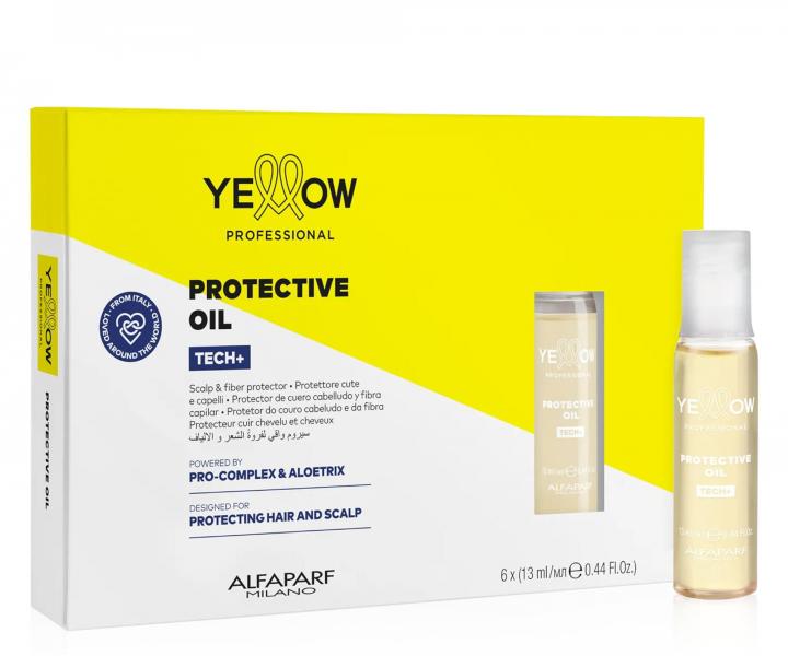 Ochrann� olej na vlasy a poko�ku hlavy pri farben� a zosvet�ovan� Yellow Professional Tech+ Protective Oil - 6 x 13 ml