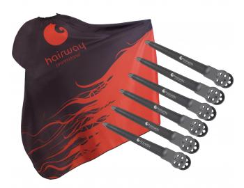 Kaderncka pltenka na strihanie Hairway - ierno-erven + karbnov klipsy do vlasov Hairway - 10 cm, ierne - 6 ks zadarmo