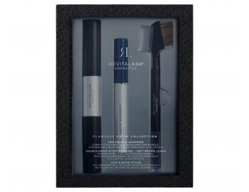 Dar�ekov� sada pre starostlivos� o obo�ie RevitaLash Flawless Brown Collection RevitaBrow Advanced + g�l a kefka na obo�ie zadar