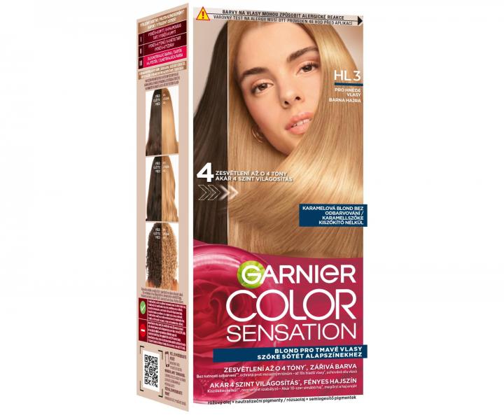 Permanentn zosvetujca farba na vlasy Garnier Color Sensation - HL3 karamelov blond
