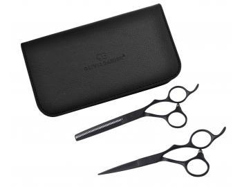 Sada kadern�ckych no�n�c 5,75"a efila�n�ch no�n�c 6,35" SilkCut Pro Matt Black Olivia Garden