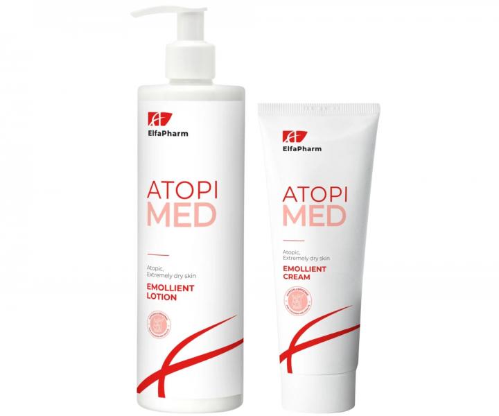 Zjem�uj�ce telov� mlieko na atopick� a ve�mi such� poko�ku Elfa Pharm Atopi Med Emollient Lotion 400 ml + kr�m 75 ml zadarmo