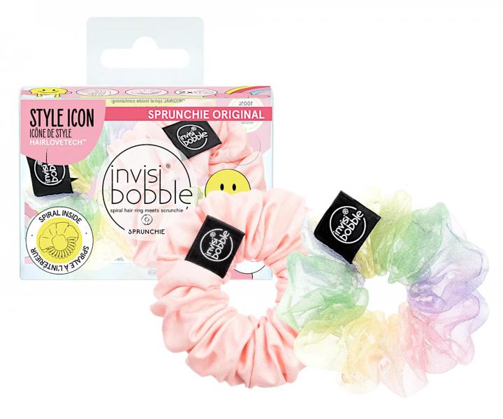 Ozdobn pirlov gumiky Invisibobble Sprunchie Hue-Man Love - 2 ks