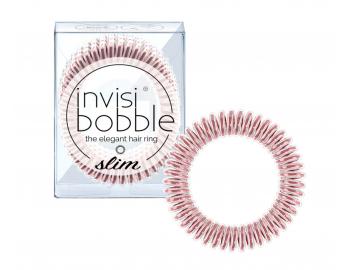 Tenká špirálová gumička do vlasov Invisibobble Slim Bella Rosa Galaxy - ružová, 3 ks