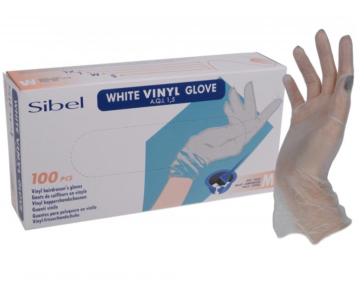 Vinylové rukavice pre kaderníkov Sibel 100 ks - M