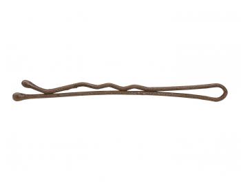 Vlnitá sponka Sibel Blend-rite - 5 cm, matná hnedá - 9 ks