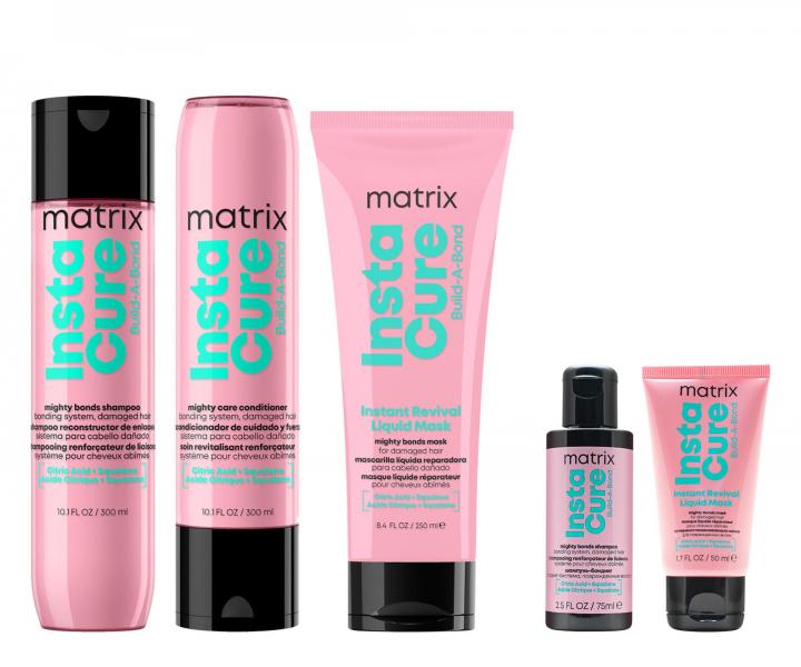 Sada pre vemi pokoden vlasy Matrix Instacure Build-A-Bond + cestovn balenie zadarmo