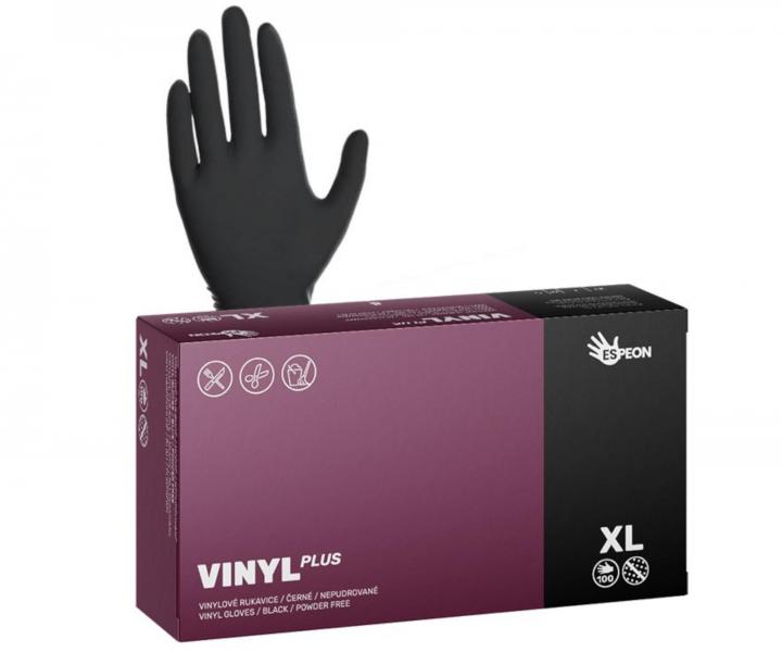Vinylov rukavice Espeon Vinyl Plus - 100 ks, ierne
