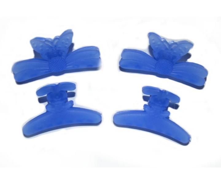 Svadobn� �trasov� hrebienok do vlasov - kvetinky - modr�