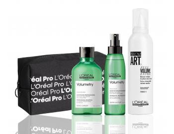 Rad pre objem jemných vlasov L’Oréal Professionnel Serie Expert Volumetry - sada - šampón + sprej + pena pre objem + kozmetická taška zadarmo