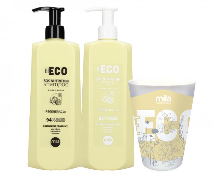 Sada na uhladenie vlasov Mila Professional Be Eco SOS Nutrition + keramick� hrn�ek zdarma