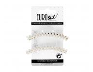 Klipsov spona do vlasov s perlikami Eurostil Professional - 8 cm, zlat, 2 ks