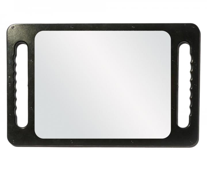 Barber zrkadlo s dvoma dradlami Reuzel Double Handled Mirror - ierne, 26x40 cm