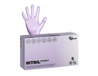 Nitrilov rukavice Espeon Nitril Sparkle - 100 ks, perleov fialov, vekos S