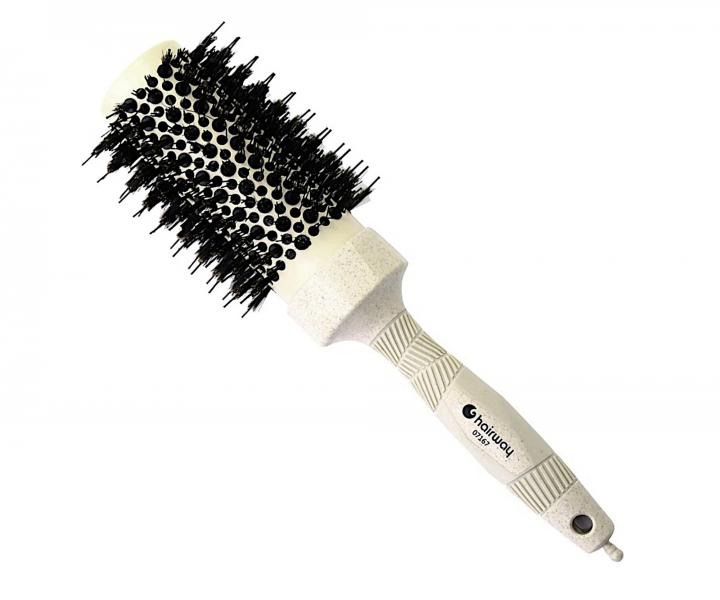 Okrhla fkacia kefa z organickho materilu s tromi typmi tetn Hairway Organica - krmov, 44 mm