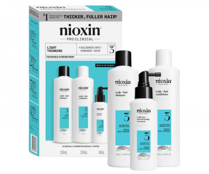 Sada pre mierne rednce farben vlasy Nioxin System 3 Trial Kit No.3