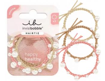 S�prava ozdobn�ch gumi�iek do vlasov Invisibobble Hairtie Princess Pearl - 3 ks
