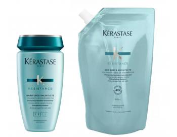 �amp�n pre po�koden� vlasy K�rastase Resistance Force Architecte - 250 ml + n�hradn� n�pl� 500 ml