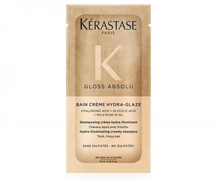 Hydrata�n� a rozjas�uj�ci �amp�n pre pevn� a krepovat� vlasy K�rastase Gloss Absolu Bain Cr�me Hydra-Glaze - 10 ml (bonus)