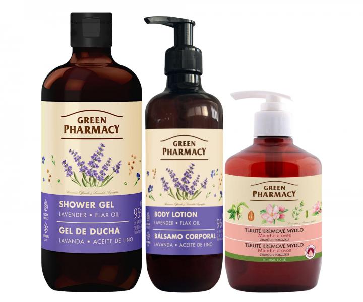 Sada telovej starostlivosti s levandu�ou a �anov�m olejom Green Pharmacy Lavender + tekut� mydlo zadarmo