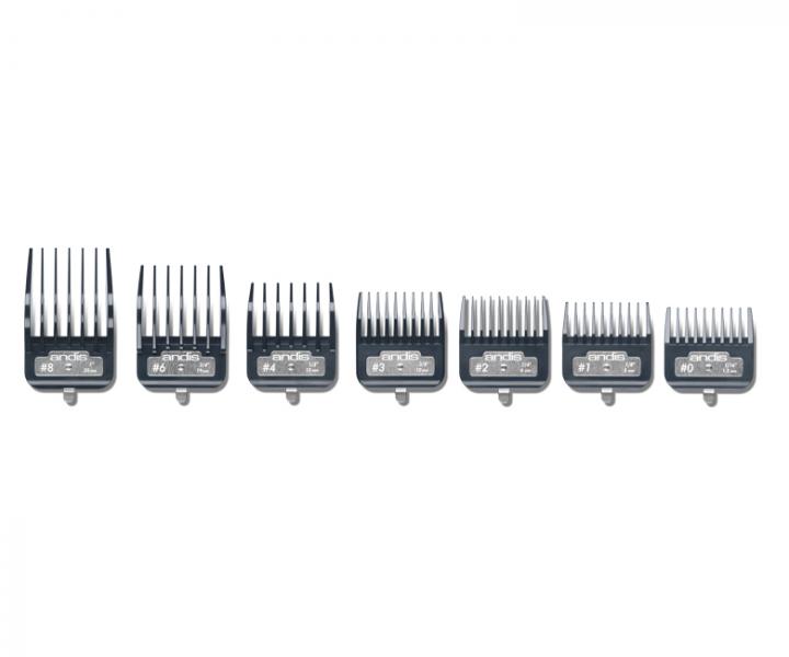Sada nhradnch nstavcov Andis Master Premium Metal Clip Comb Set - 7 ks