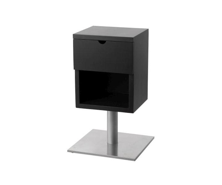 Pracovn stolk Detail Lux - dreven, ierny - II. akos - ryhy, povlak na podstavci