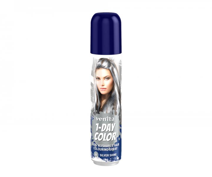 Farebn sprej na vlasy Venita 1-Day Color Silver Shine - 50 ml, strieborne leskl
