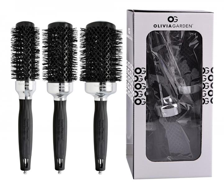 Dar�ekov� sada okr�hlych kief na vlasy Olivia Garden Eclipse Nanothermic Thermal